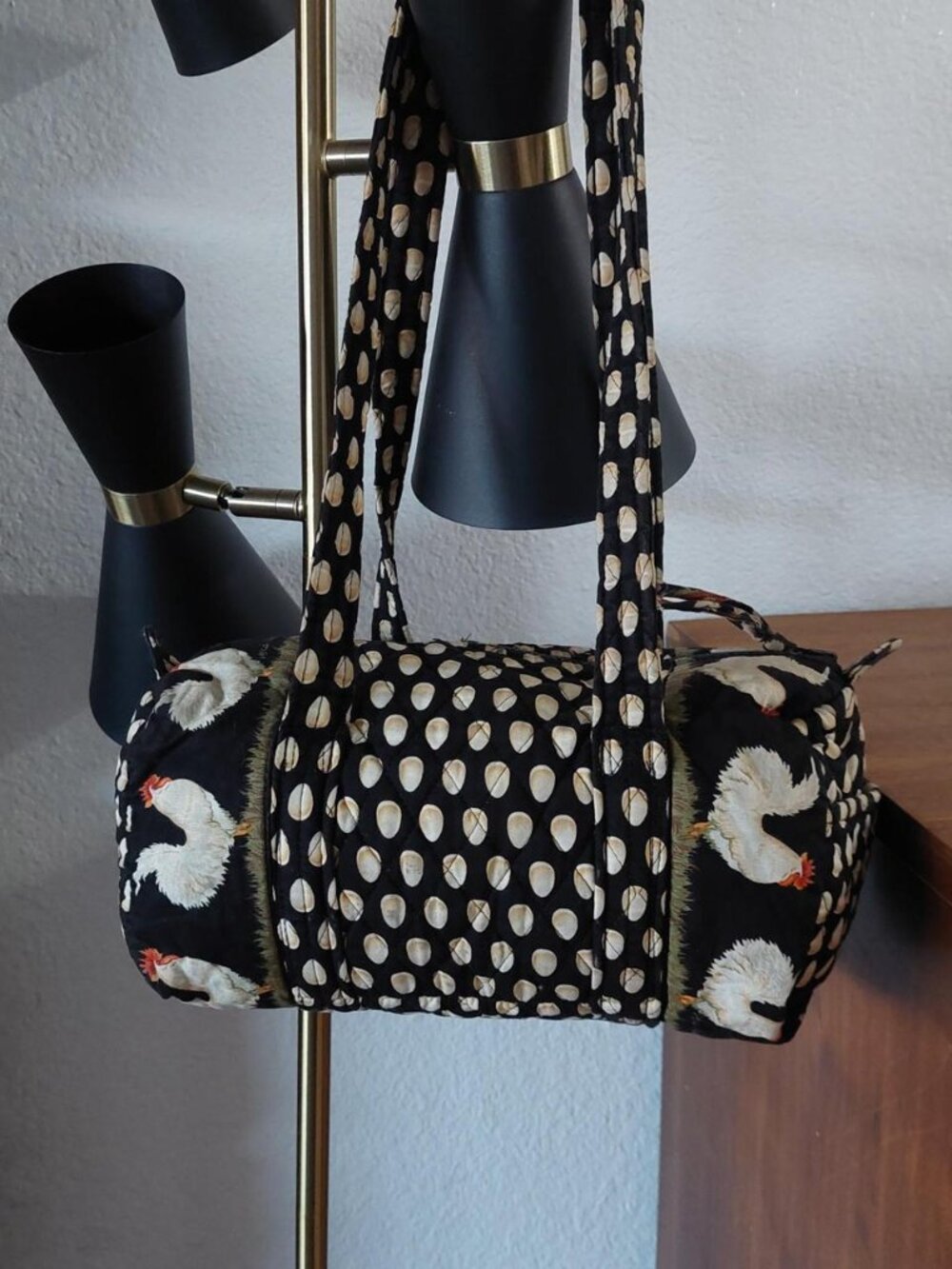 Vintage Vera Bradley Chanticleer Barrel Bag Rare Retired Quilted Chicken Rooster